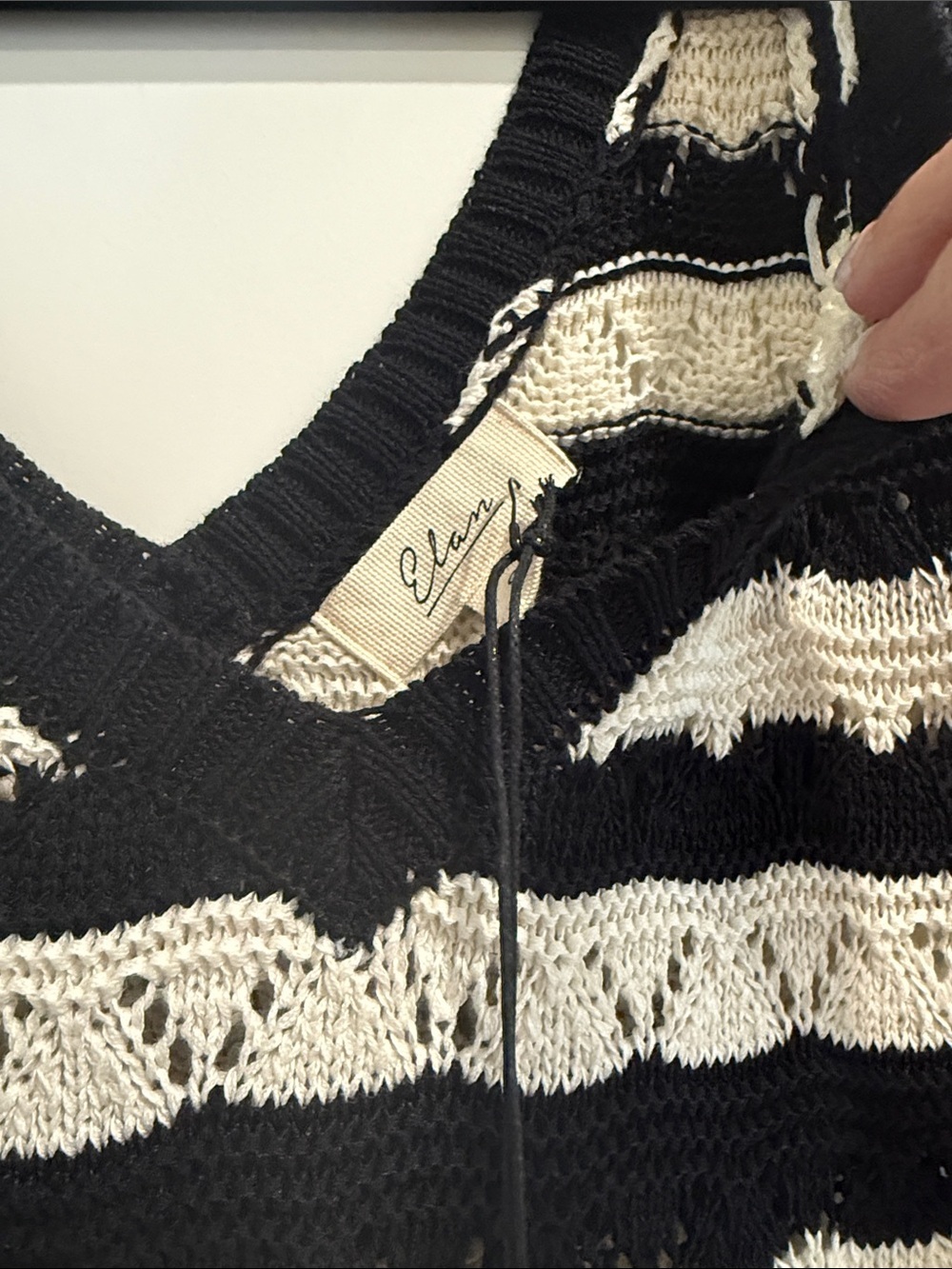 NWT Elan Black & White Knit Striped Tank Top with White Maxi dress sz s - Picture 2 of 7